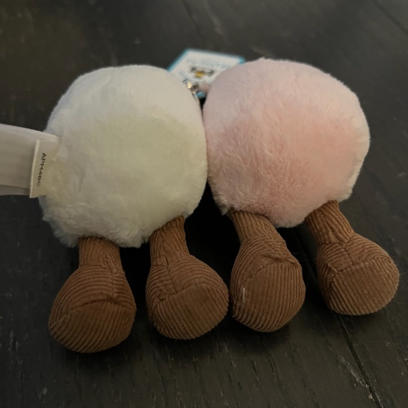 BNWT Jellycat AMUSEABLE PINK & WHITE MARSHMALLOWS bag charm Soft super cute HTF - Picture 5 of 5